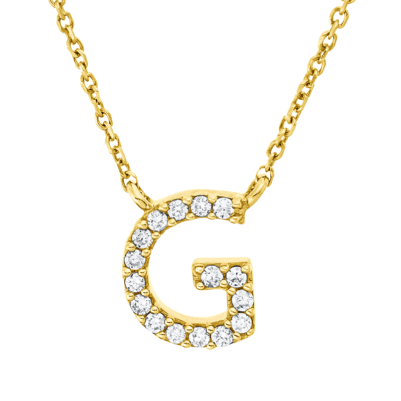 Buchstabe Collier Weißgold 18kt 0,06ct