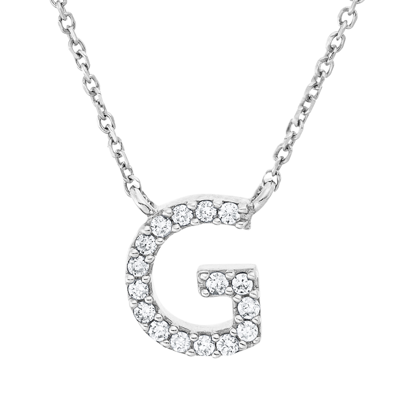 Buchstabe Collier Weißgold 18kt 0,06ct