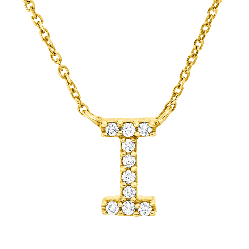 Buchstabe Collier Weißgold 18kt 0,04ct