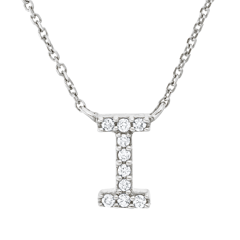 Buchstabe Collier Weißgold 18kt 0,04ct