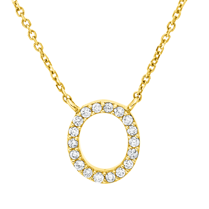 Buchstabe Collier Gelbgold 18kt 0,06ct