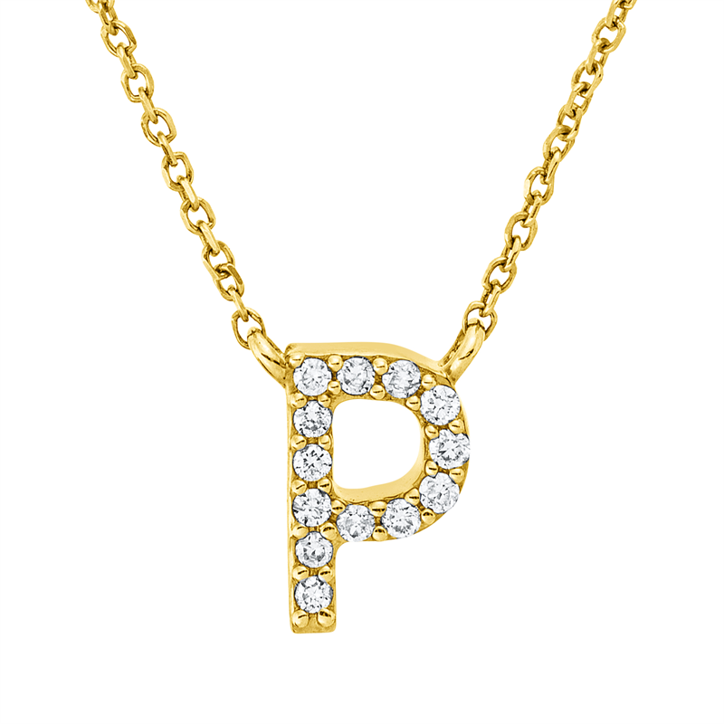 Buchstabe Collier Gelbgold 18kt 0,05ct