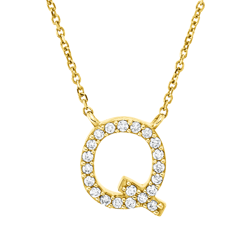 Buchstabe Collier Gelbgold 18kt 0,08ct