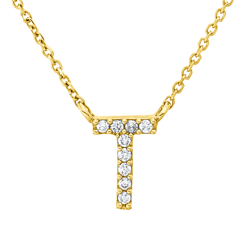 Buchstabe Collier Gelbgold 18kt 0,03ct