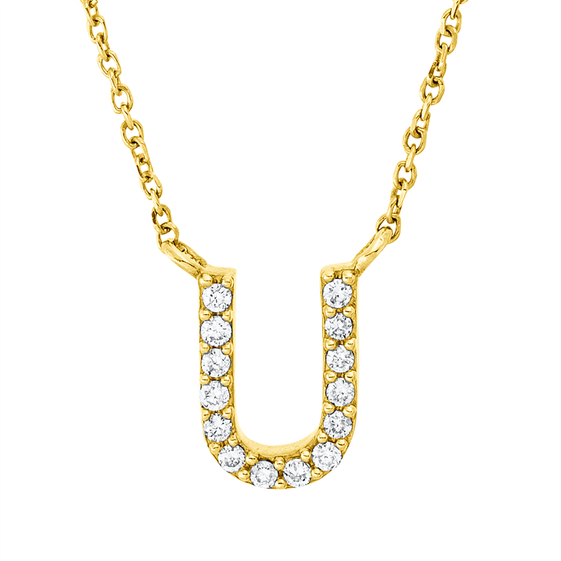 Buchstabe Collier Weißgold 18kt 0,05ct
