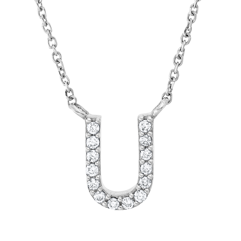 Buchstabe Collier Weißgold 18kt 0,05ct