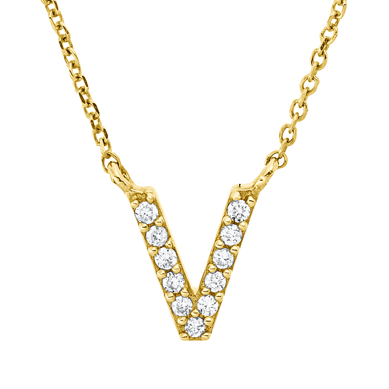 Buchstabe Collier Gelbgold 18kt 0,04ct