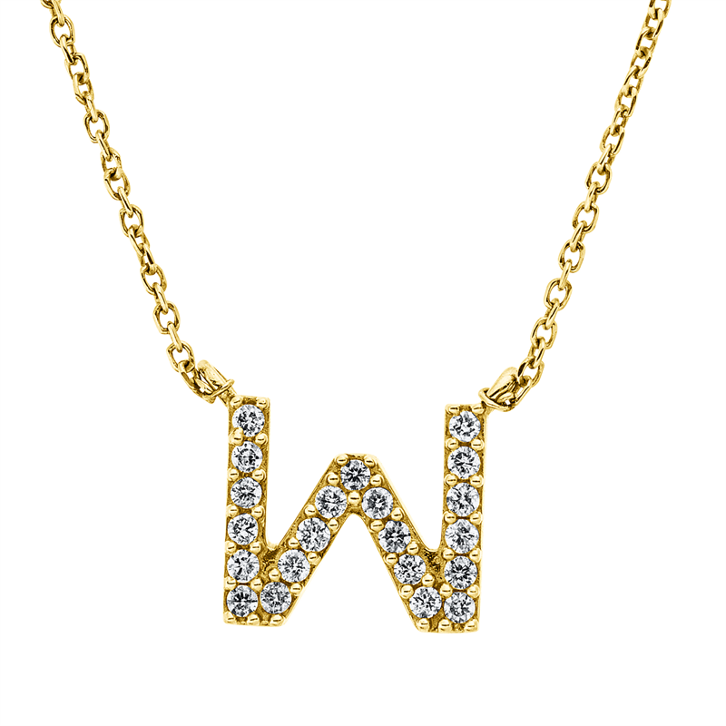 Buchstabe Collier Weißgold 18kt 0,07ct