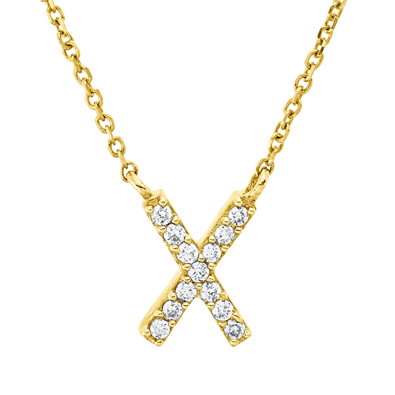 Buchstabe Collier Weißgold 18kt 0,05ct