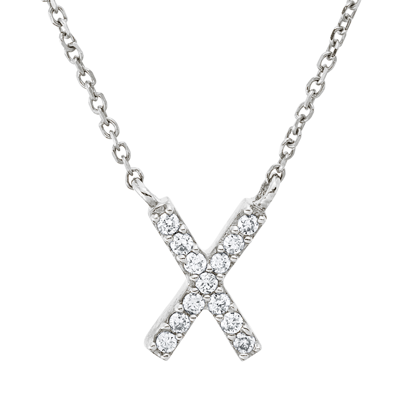 Buchstabe Collier Weißgold 18kt 0,05ct