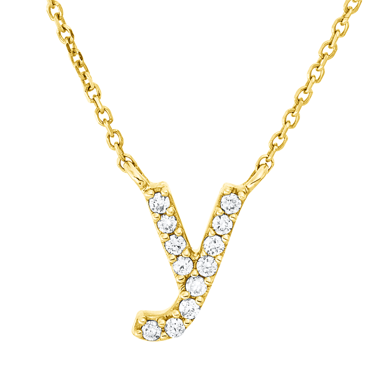 Buchstabe Collier Weißgold 18kt 0,04ct