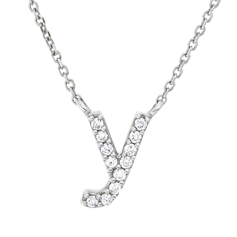 Buchstabe Collier Weißgold 18kt 0,04ct