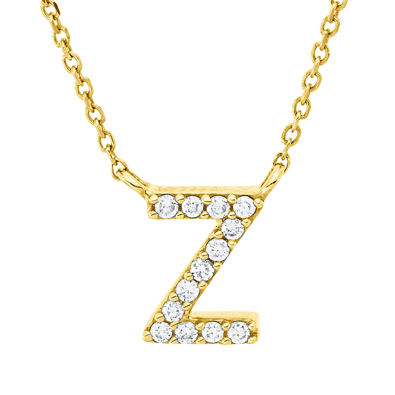 Buchstabe Collier Weißgold 18kt 0,05ct
