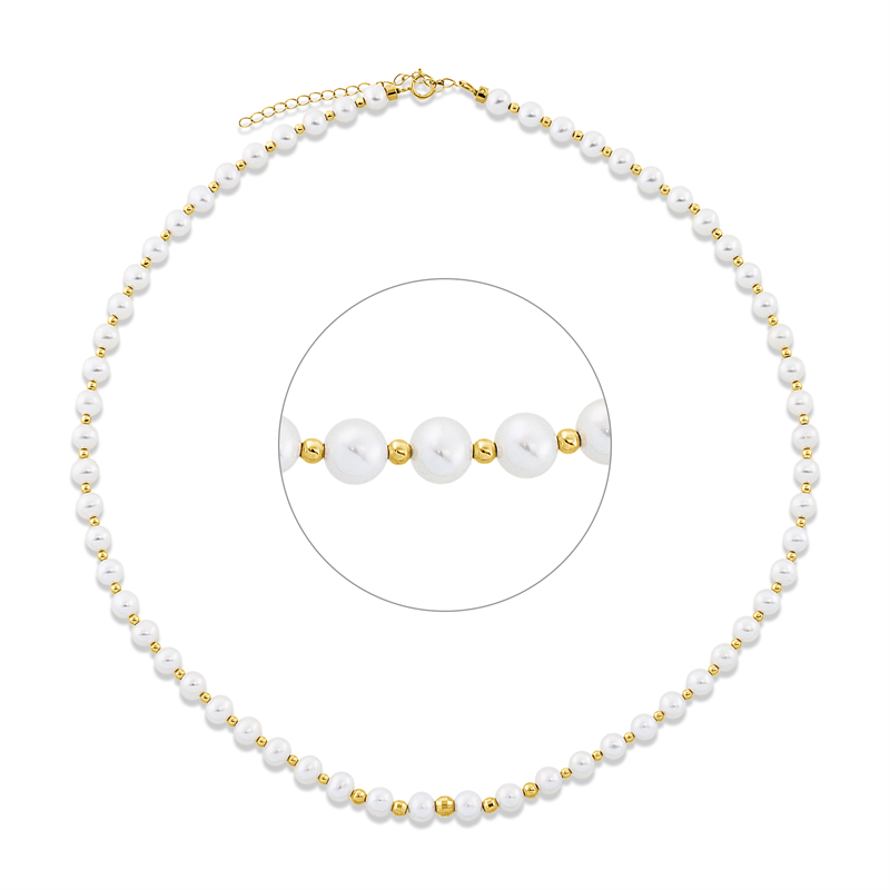 Perle Collier Gelbgold 18kt