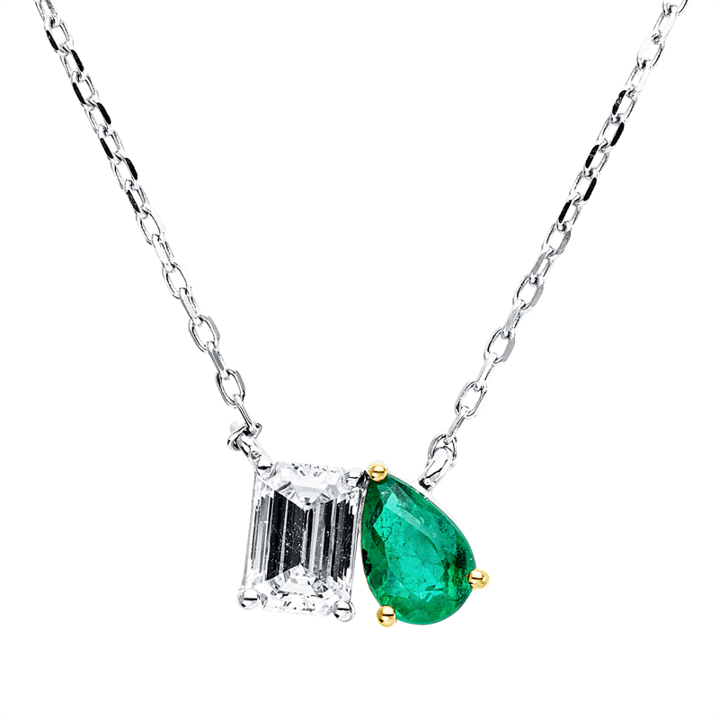 Farbstein Classic Collier Weißgold 18kt 0,48ct