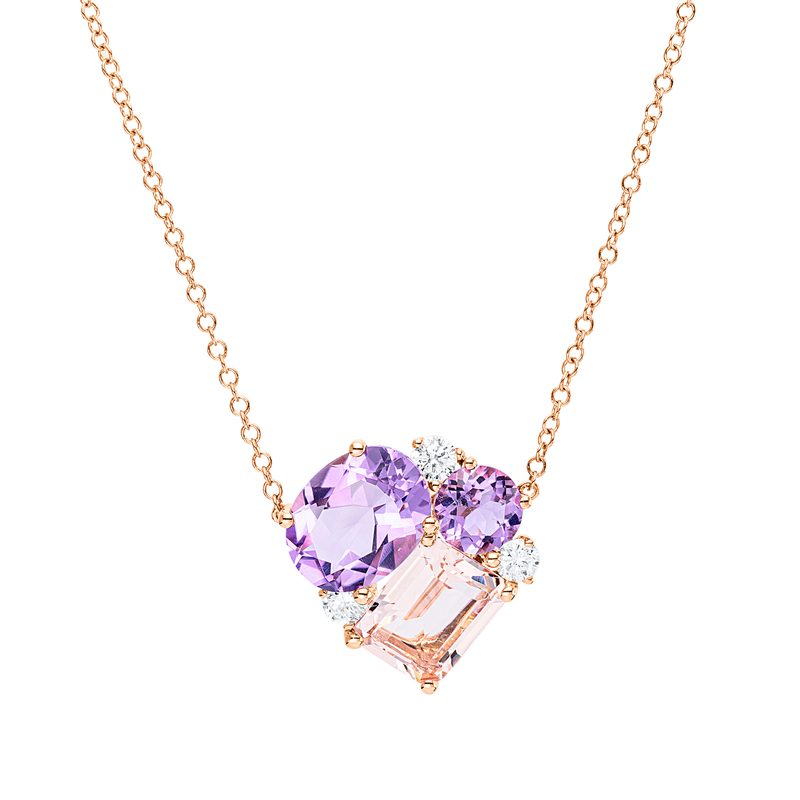 Farbstein Fashion Collier Rotgold 18kt 0,21ct
