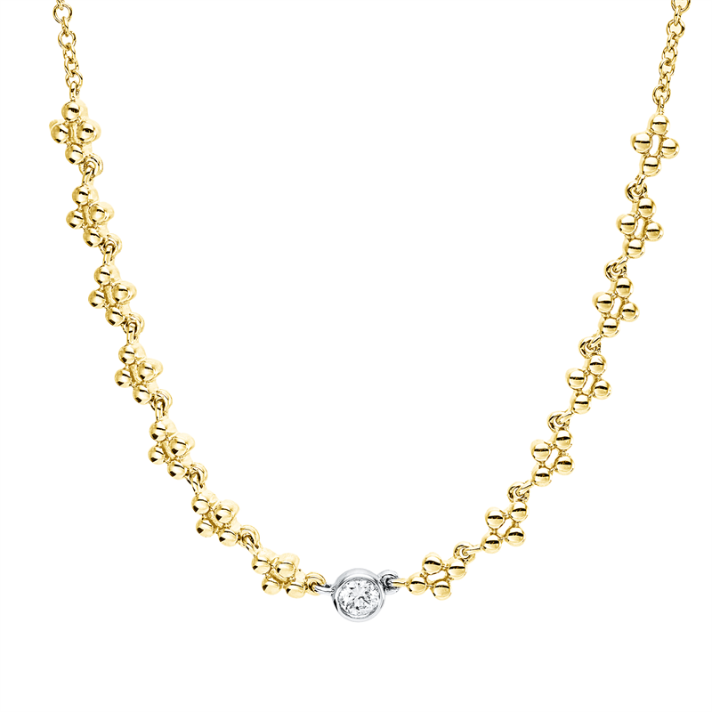 Modern Woman Collier Gelbgold / Weißgold 18kt 0,06ct