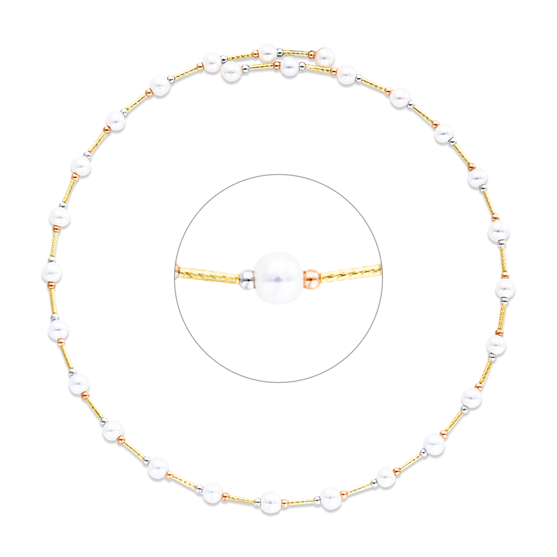 Perle Collier Weißgold / Gelbgold / Rotgold 18kt