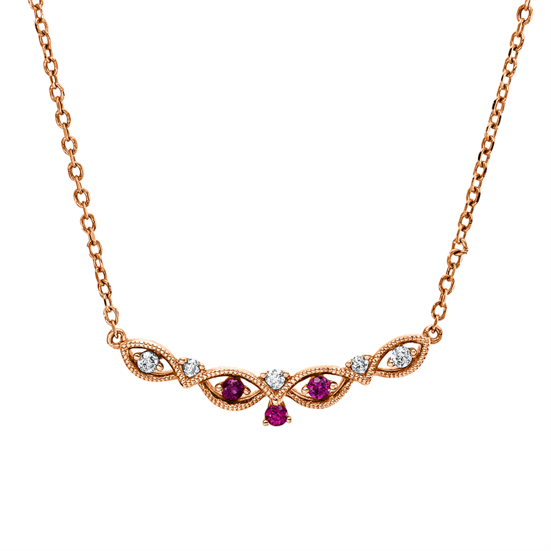 Farbstein Classic Collier Rotgold 18kt 0,06ct