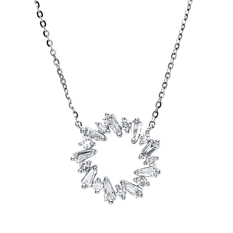 Baguette Collier Weißgold 18kt 0,42ct