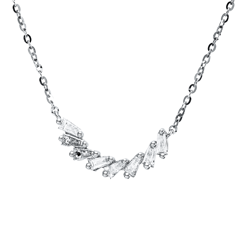 Baguette Collier Weißgold 18kt 0,18ct