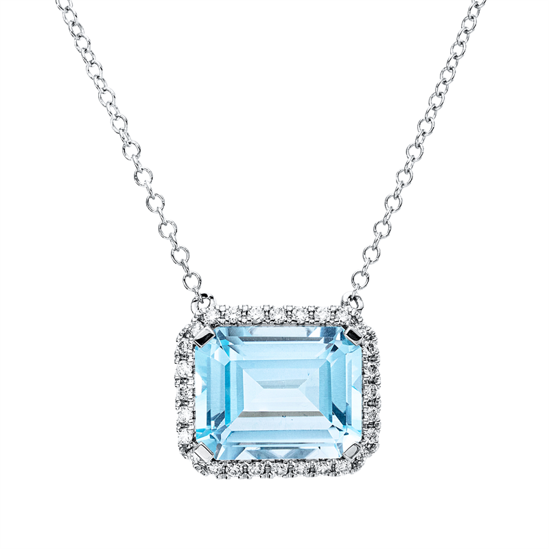 Farbstein Fashion Collier Weißgold 18kt 0,15ct