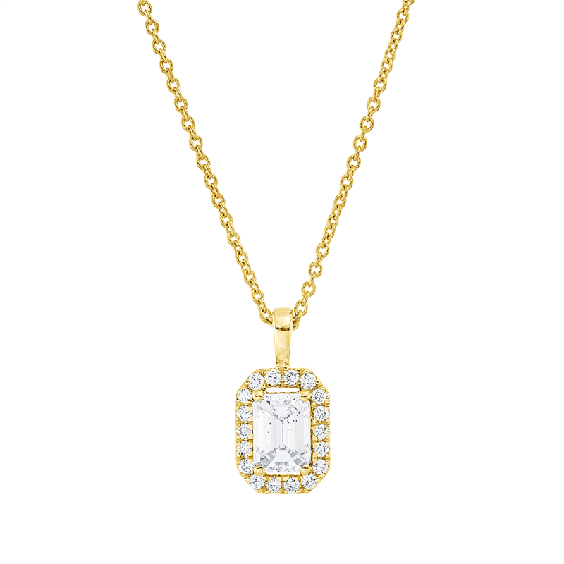 Baguette Illusion Collier Weißgold 18kt 0,41ct