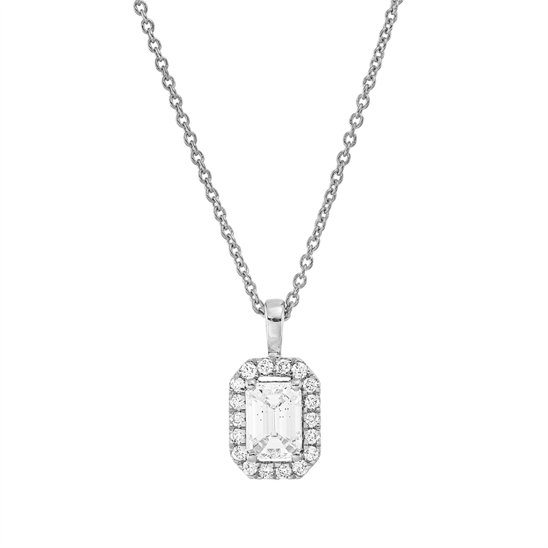 Baguette Illusion Collier Weißgold 18kt 0,41ct