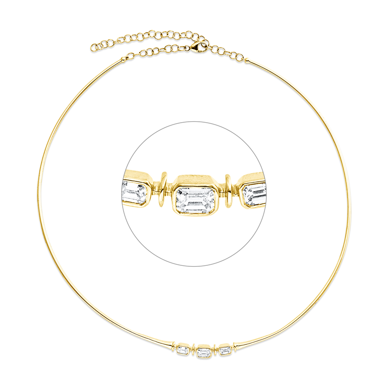 Baguette Collier Gelbgold 18kt 0,73ct