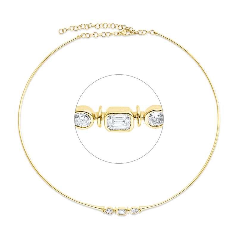 Baguette Collier Gelbgold 18kt 0,66ct