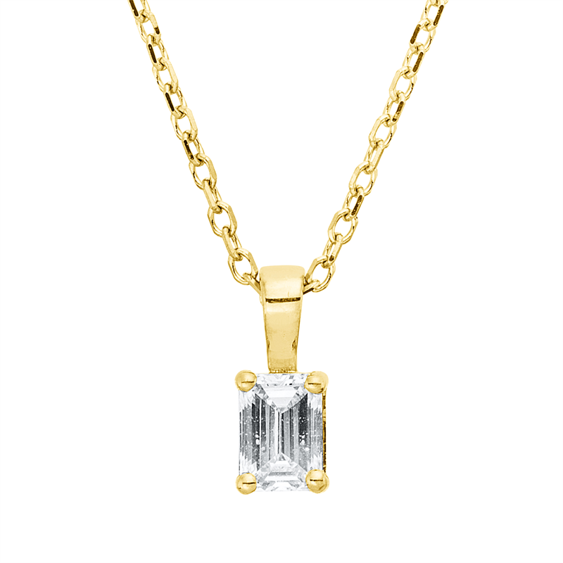 Baguette Collier Weißgold 18kt 0,2ct