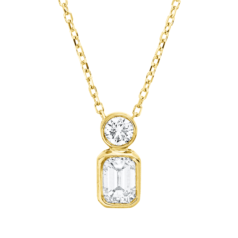 Solitaire mit Besatz Collier Weißgold 18kt 0,48ct