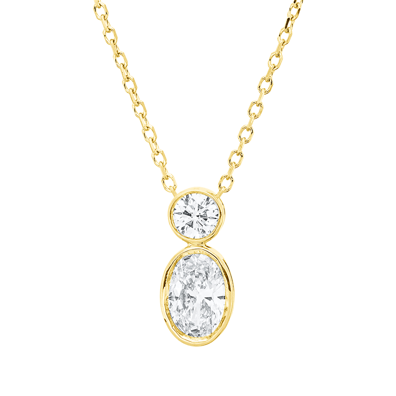 Solitaire mit Besatz Collier Weißgold 18kt 0,49ct