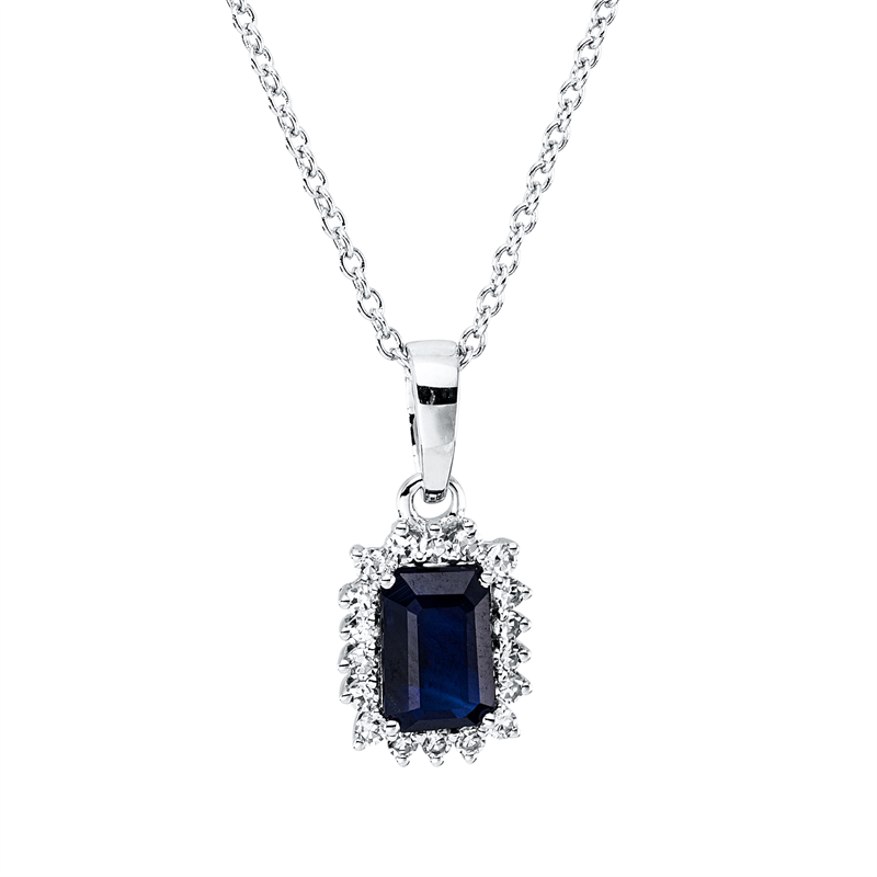 Farbstein Classic Collier Weißgold 18kt 0,11ct