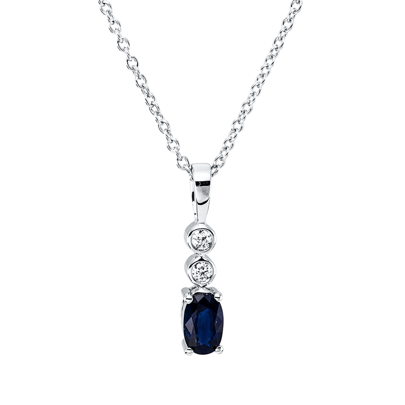 Farbstein Classic Collier Weißgold 18kt 0,03ct