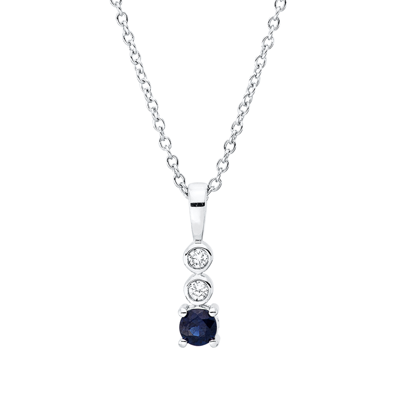 Farbstein Classic Collier Weißgold 18kt 0,03ct