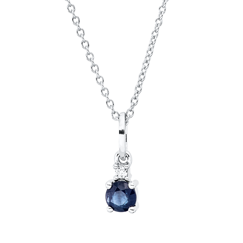 Farbstein Classic Collier Weißgold 18kt 0,02ct