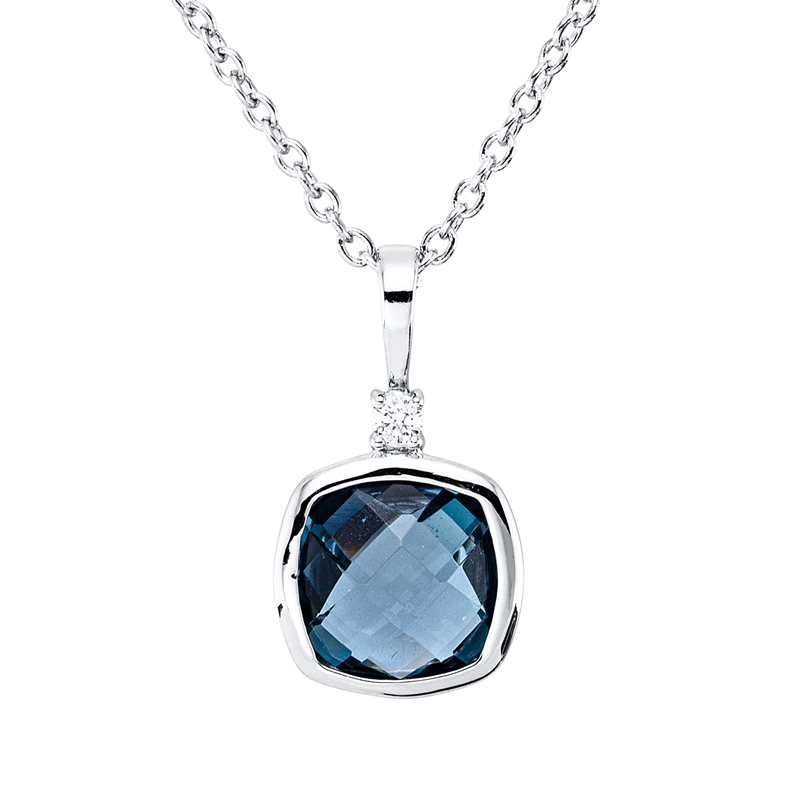 Farbstein Fashion Collier Weißgold 18kt 0,02ct