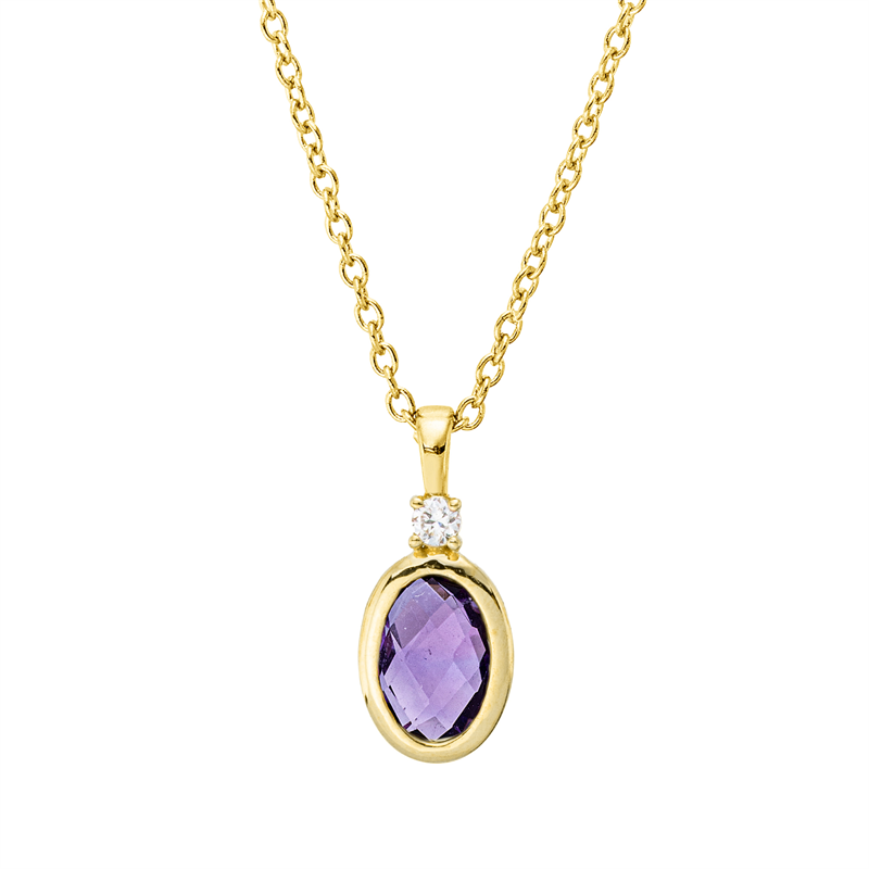 Farbstein Fashion Collier Gelbgold 18kt 0,02ct