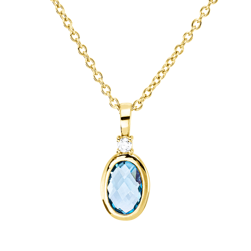 Farbstein Fashion Collier Gelbgold 18kt 0,02ct