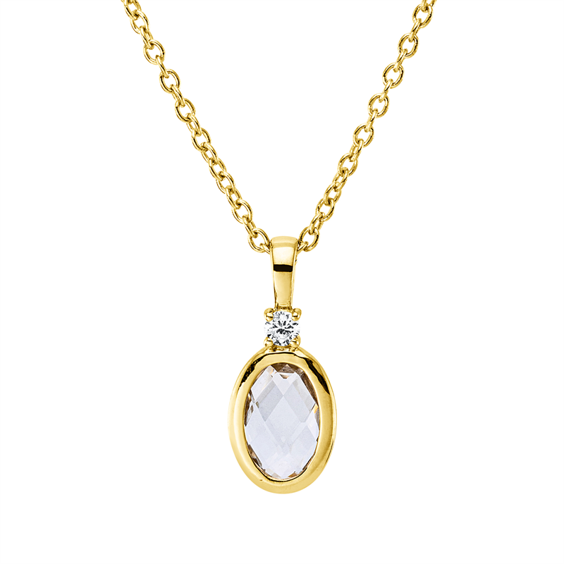 Farbstein Fashion Collier Gelbgold 18kt 0,02ct