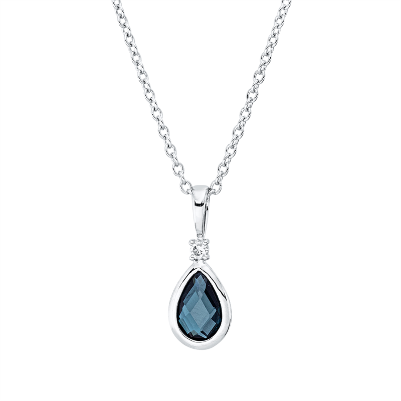 Farbstein Fashion Collier Weißgold 18kt 0,02ct