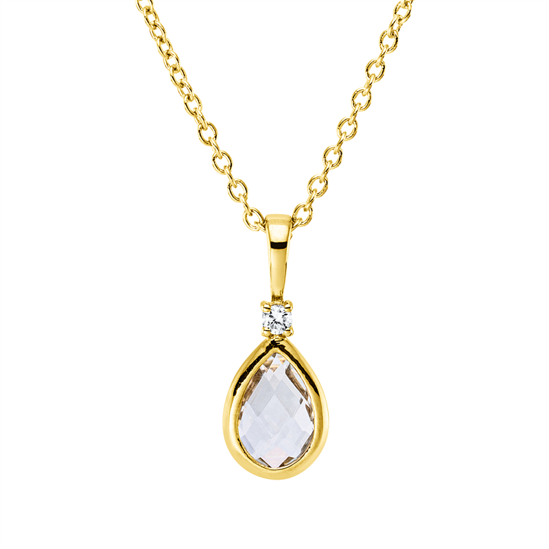 Farbstein Fashion Collier Gelbgold 18kt 0,02ct
