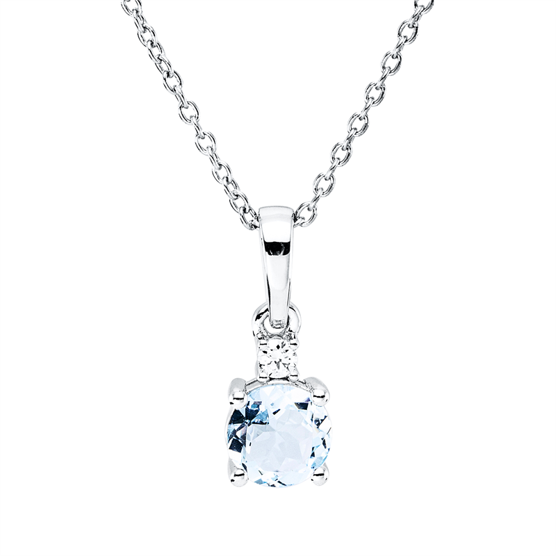 Farbstein Classic Collier Weißgold 18kt 0,03ct