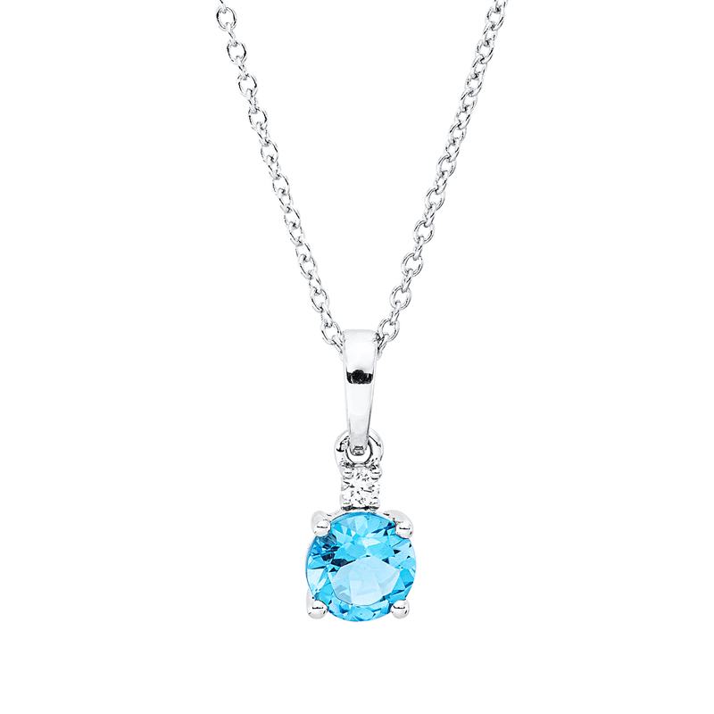 Farbstein Fashion Collier Weißgold 18kt 0,03ct