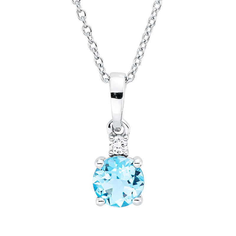 Farbstein Fashion Collier Weißgold 18kt 0,03ct