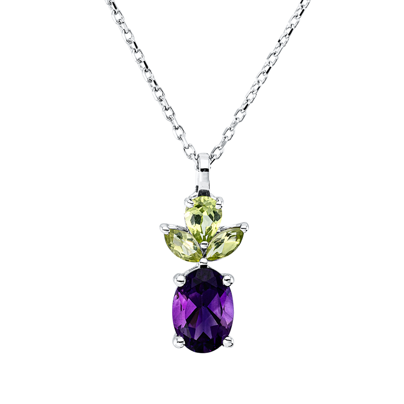Farbstein Fashion Collier Weißgold 18kt