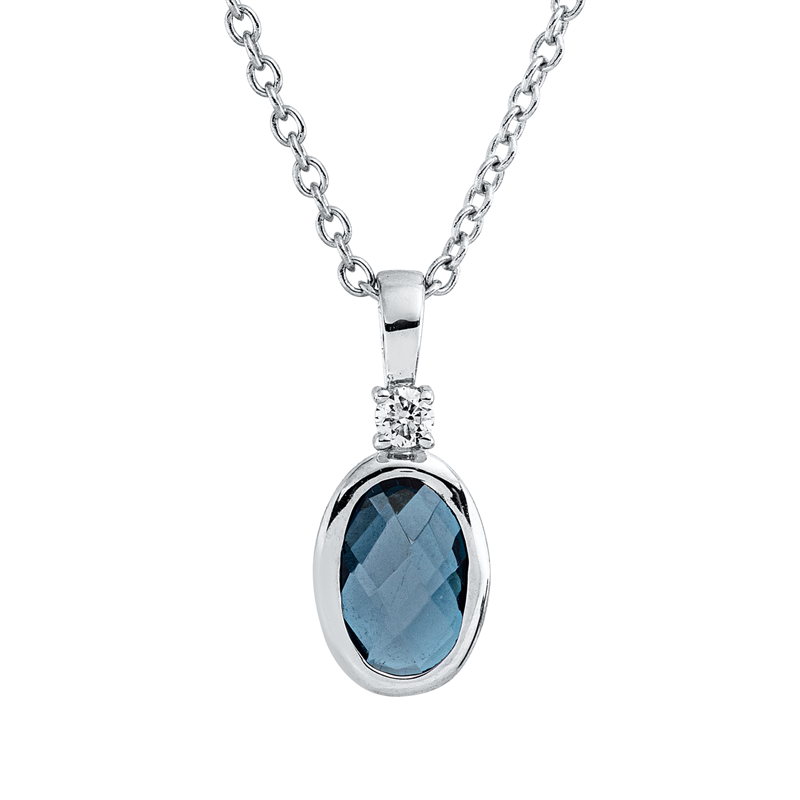 Farbstein Fashion Collier Weißgold 18kt 0,02ct