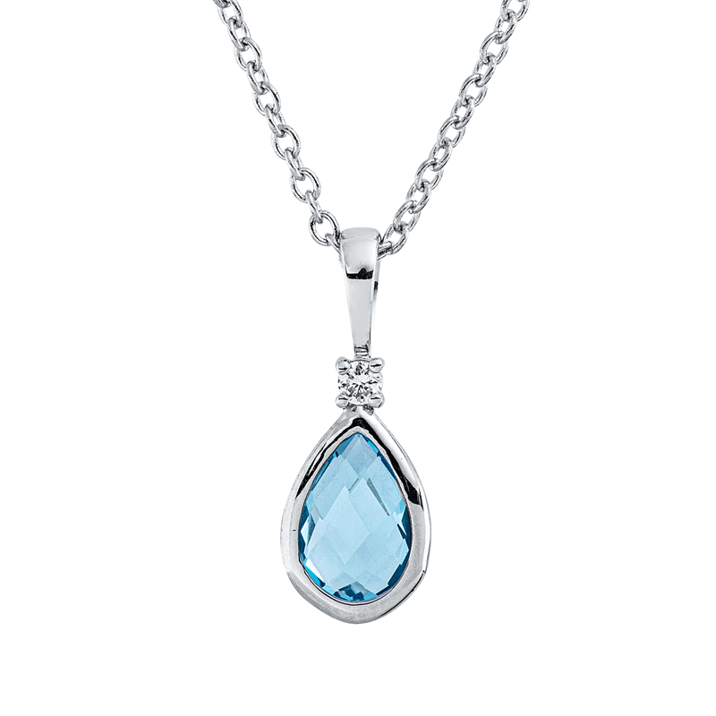 Farbstein Fashion Collier Weißgold 18kt 0,02ct