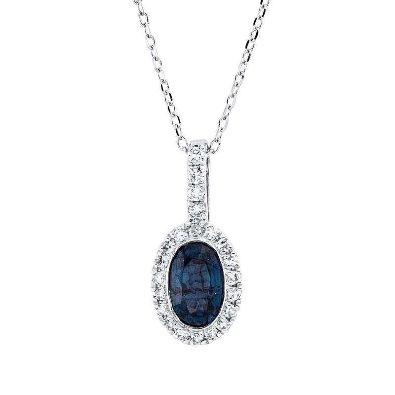 Farbstein Classic Collier Weißgold 18kt 0,08ct